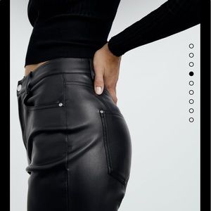 zara faux leather mom fit pants